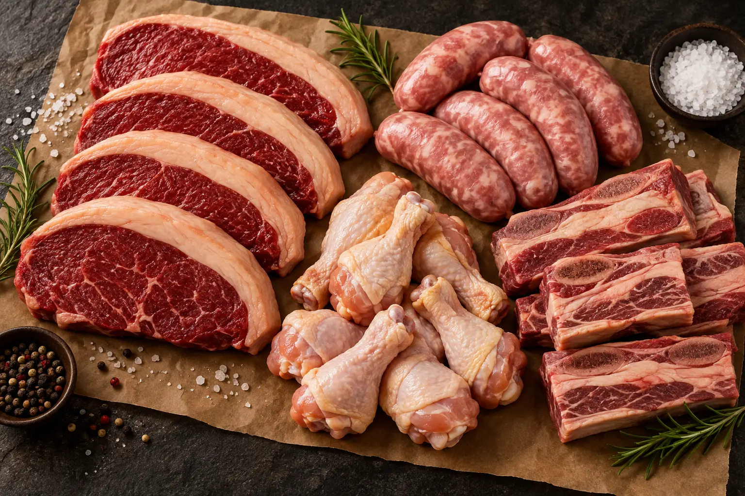 Carnes selecionadas para churrasco